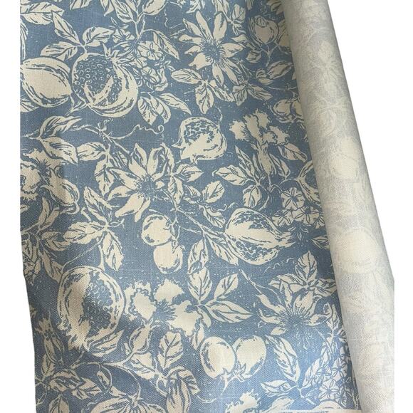 2 yds St. Leger & Viney *Flowering Pomagranite* Linen Upholstery Fabric | Blue - Picture 16 of 16
